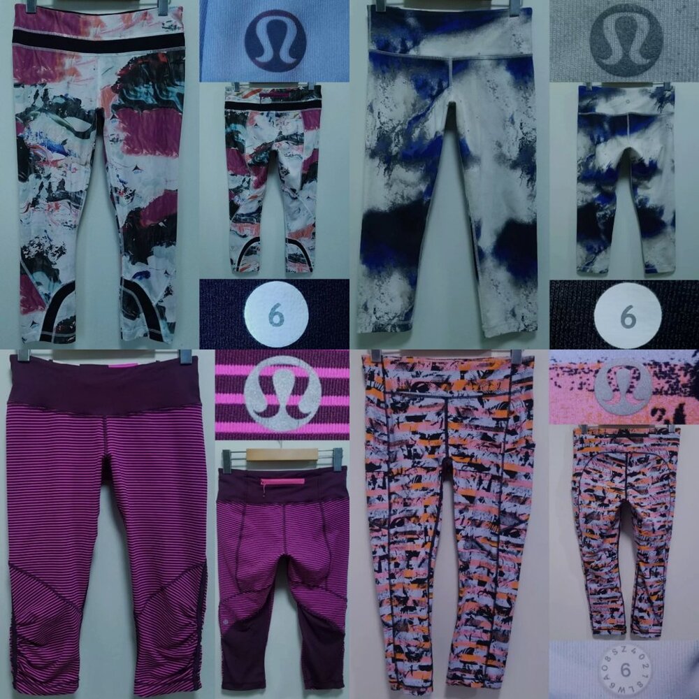 4 Lululemon Run Inspire Milky Way Multi Inversion Hyper Size 6 Small Bundle